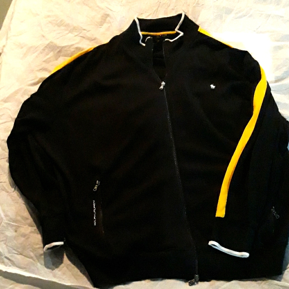 Yellow and black polo jogging top